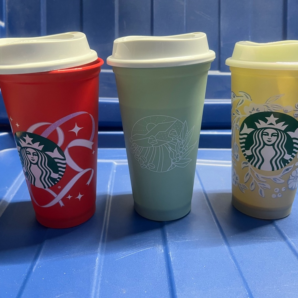 Starbucks Colorful Reusable Cup Trio - Red, Green, Yellow